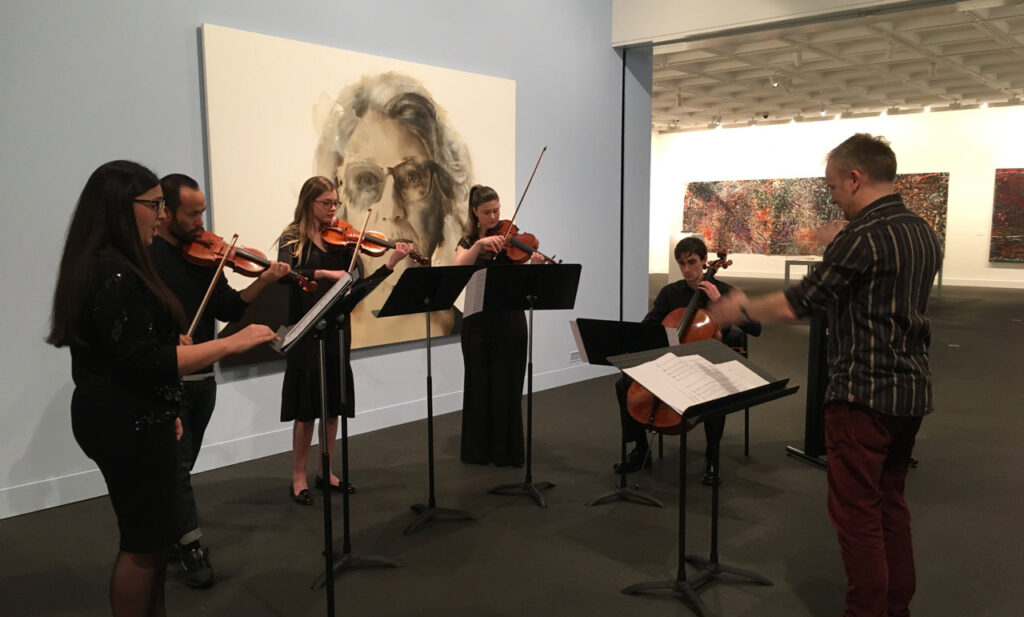 Jennifer Barrington (soprano), Shaun Lee-Chen (violin), Jasmine Middleton (violin), Rachel Hicks (viola), and Jeremy Garside (cello).