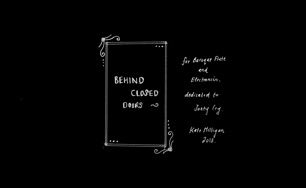 Behind Closed Doors (2018) for Baroque flute and live electronics.
